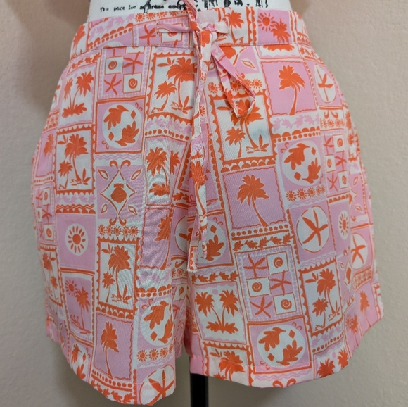 NWT•Sigrid Olsen Sleepwear•2pc Tropical Notch Collar Top & Shorts w/ poc… - Picture 7 of 11
